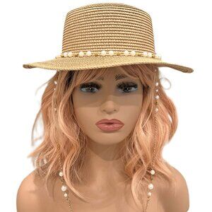 Kendall and Kylie Hat Adjustable Straw Rafia Summer Sunhat 100% Paper